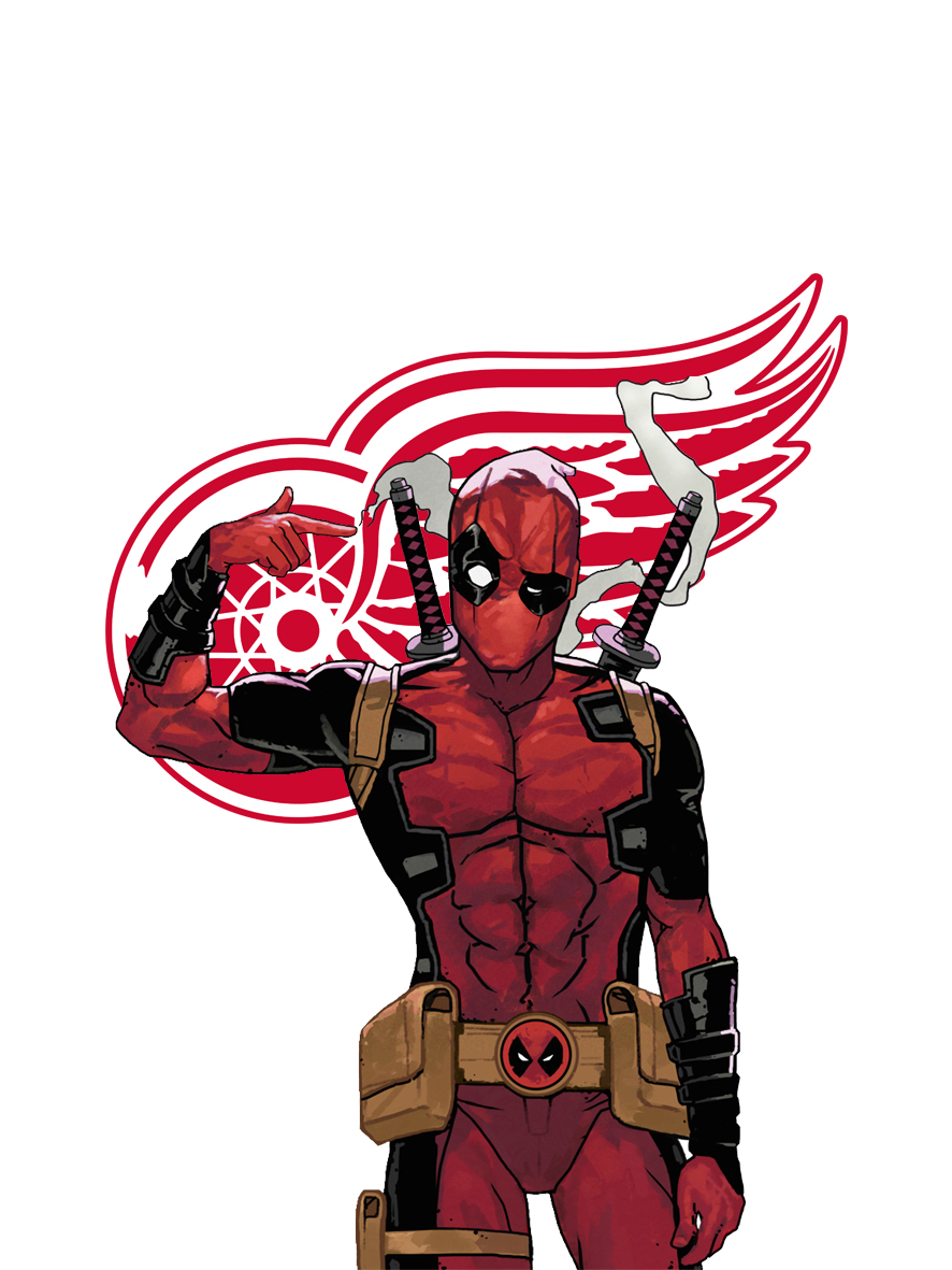 Detroit Red Wings Deadpool Logo vinyl decal